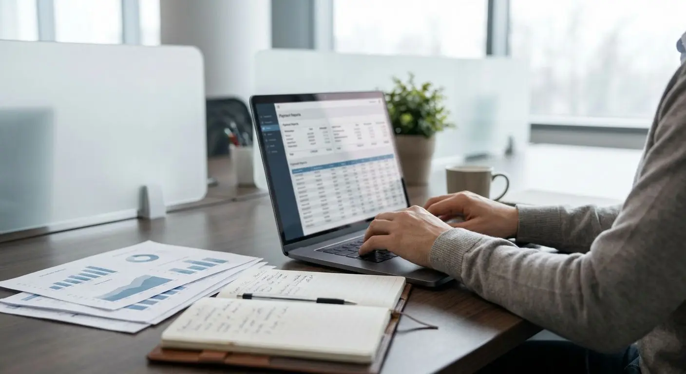 Experto analizando métodos de pago online en un escritorio