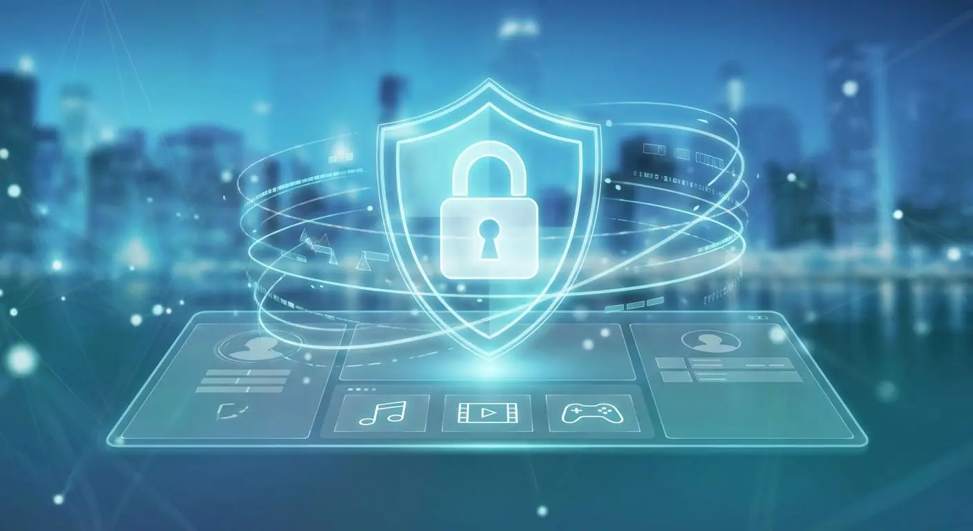Ilustración de protección de datos en un entorno digital seguro