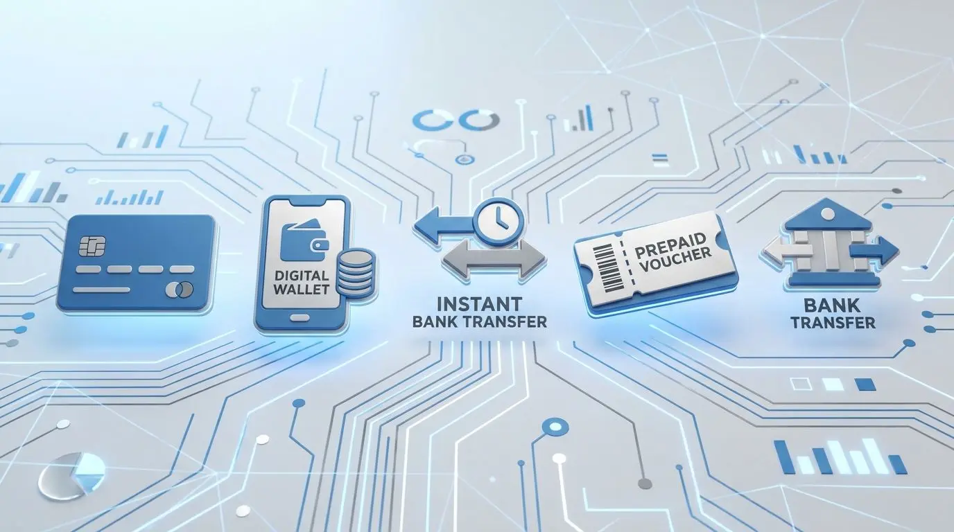 Iconos de métodos de pago digitales y bancarios