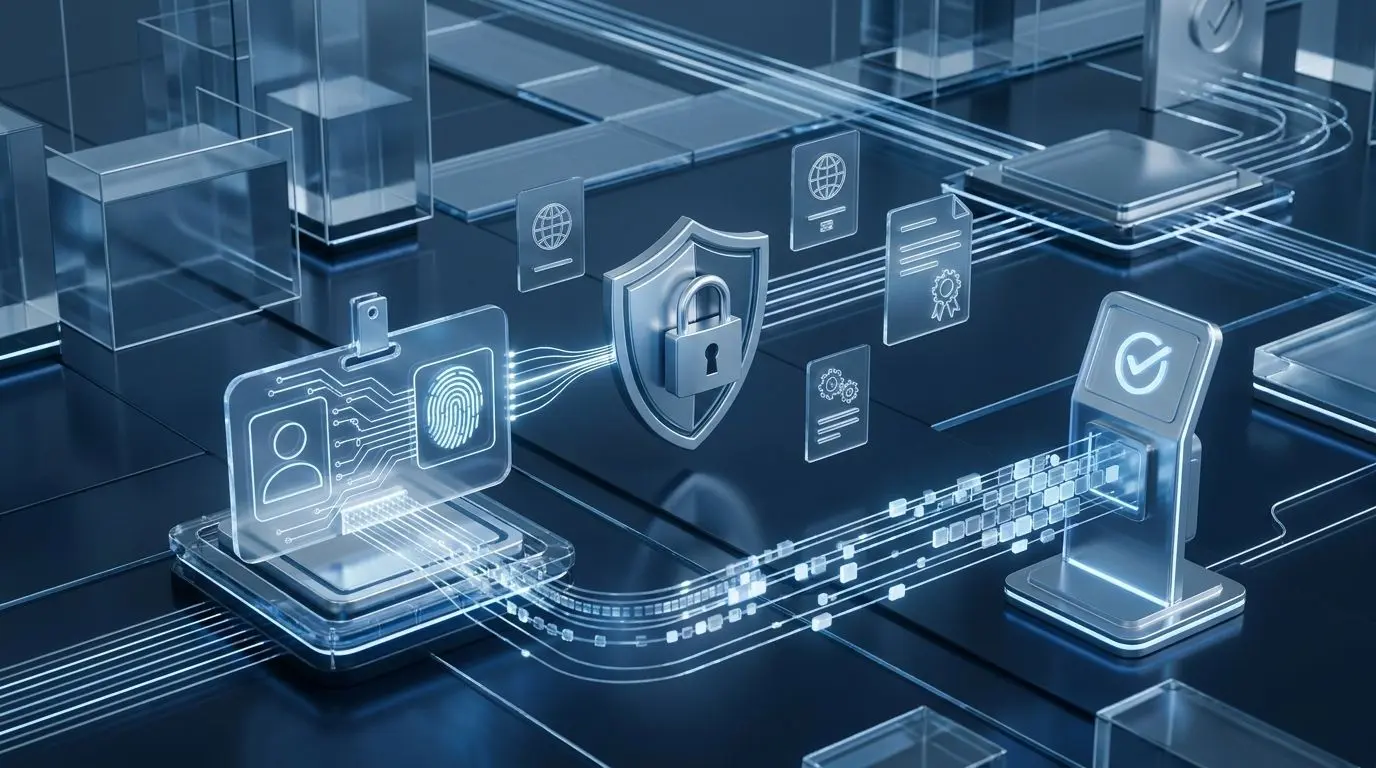 Ilustración de seguridad, documentos y verificación digital