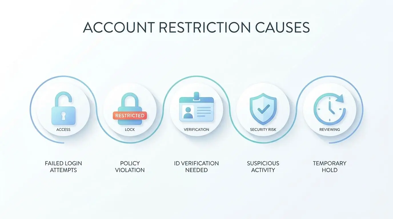 Esquema visual de causas habituales de bloqueo o restricción