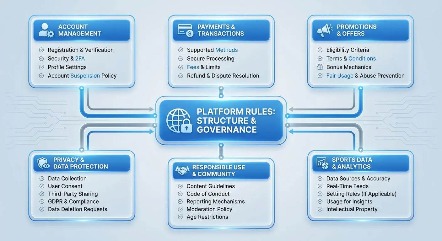 Esquema de secciones principales de las reglas