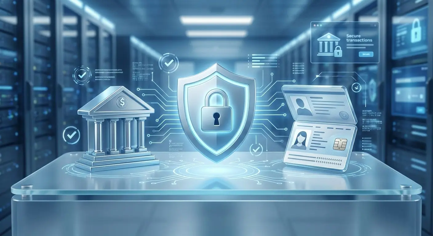 Iconos de seguridad, banco y verificación de identidad